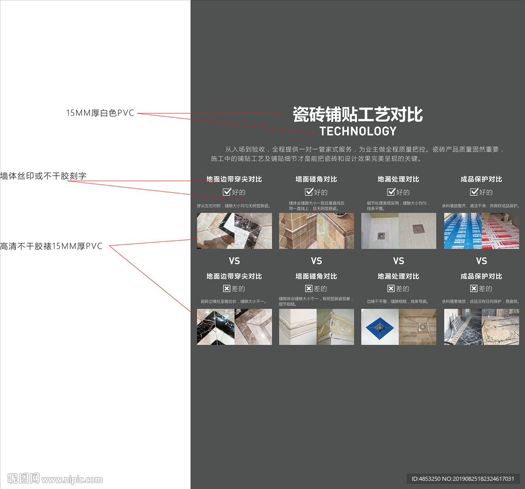 工艺对比  VS 瓷砖