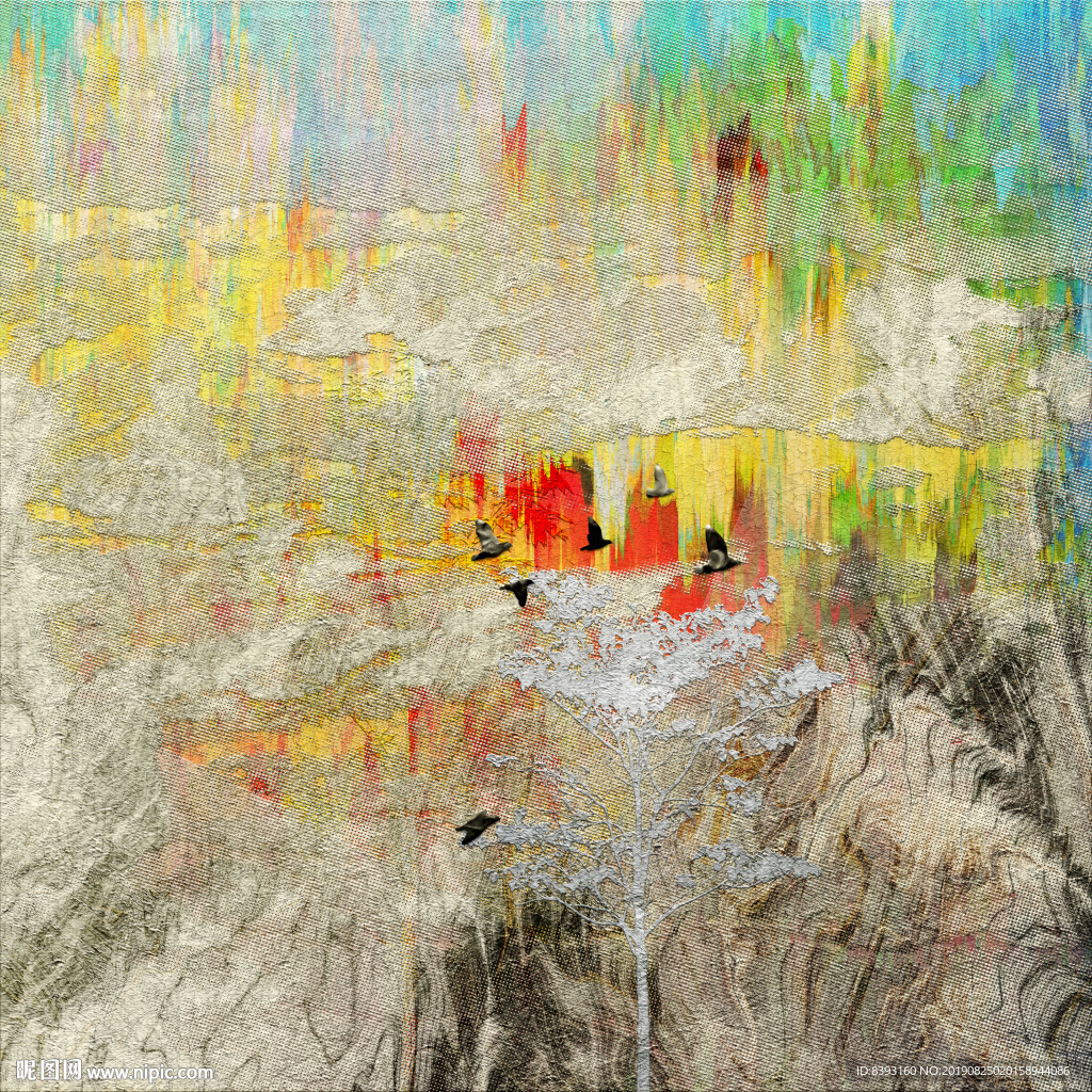 线条纹理饰画