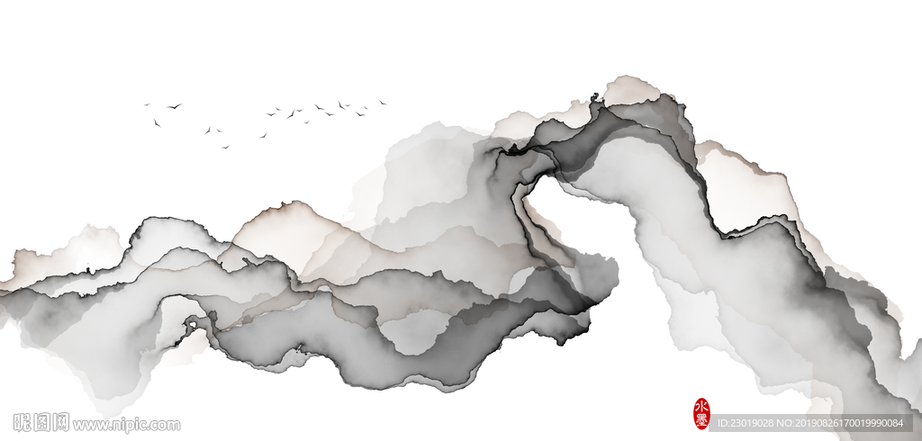 山水水墨抽象画