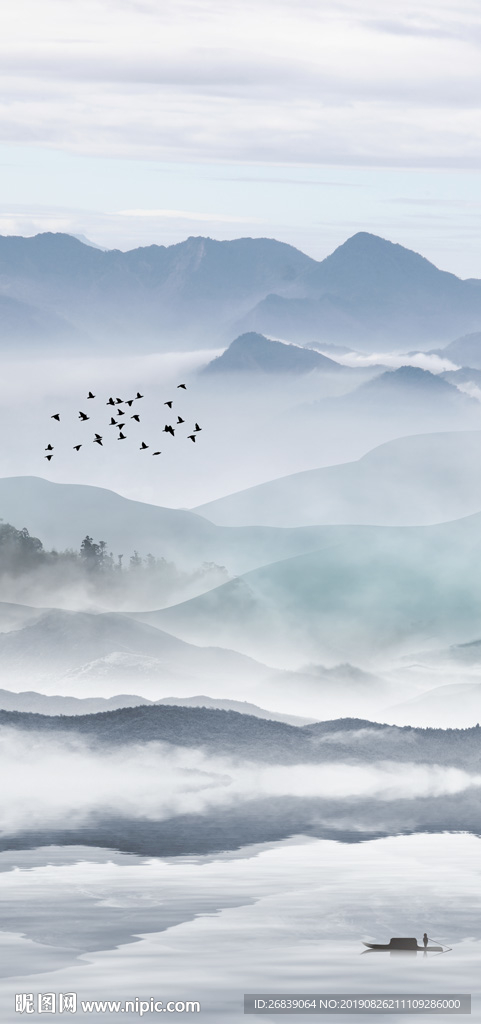 新中式山水玄关