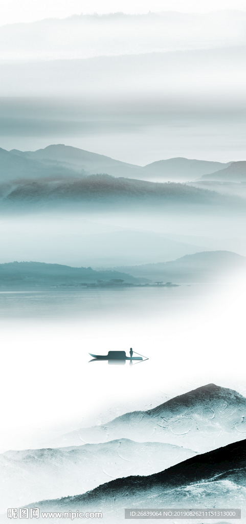新中式山水玄关