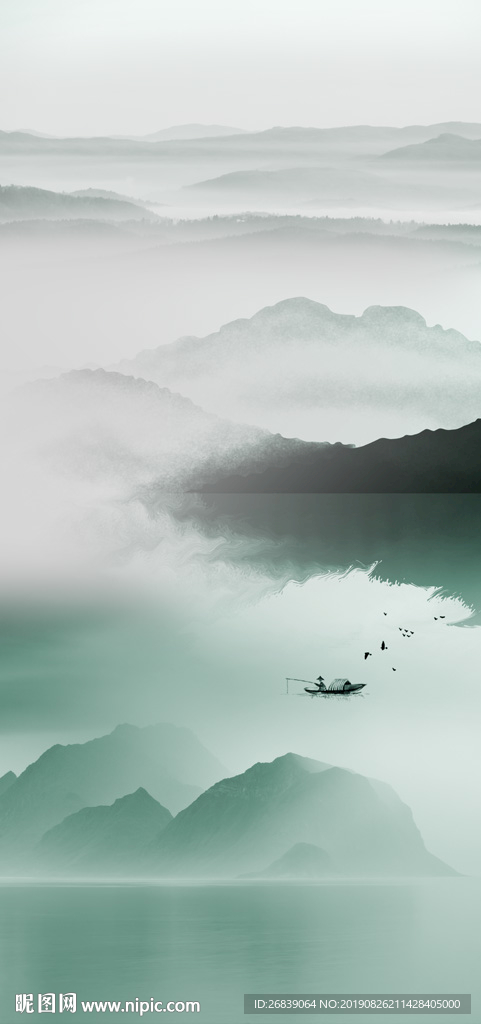 新中式山水玄关