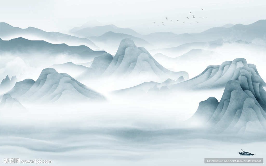 中国风意境新山水画 TIF分层