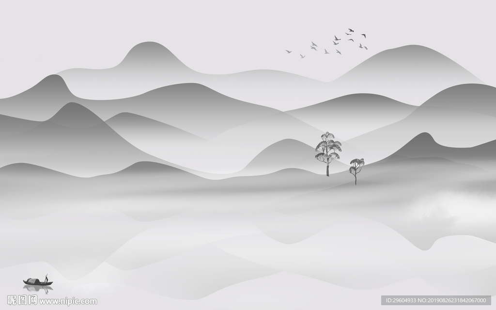 中国风意境新山水画 TIF分层