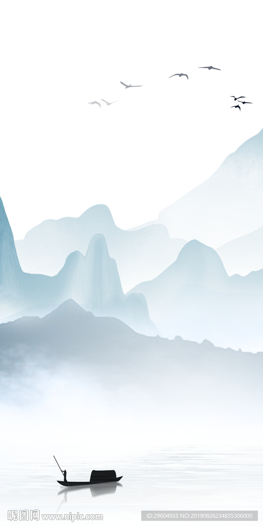 意境山水玄关画 TIF分层