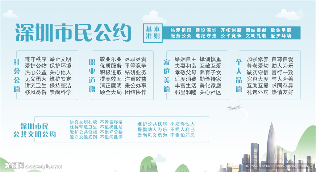 深圳市民公约展板
