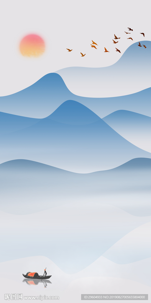 极品玄关山水画 TIF分层