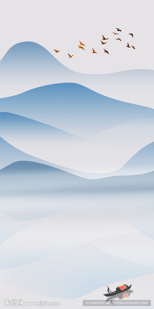 精品山水玄关画 TIF分层