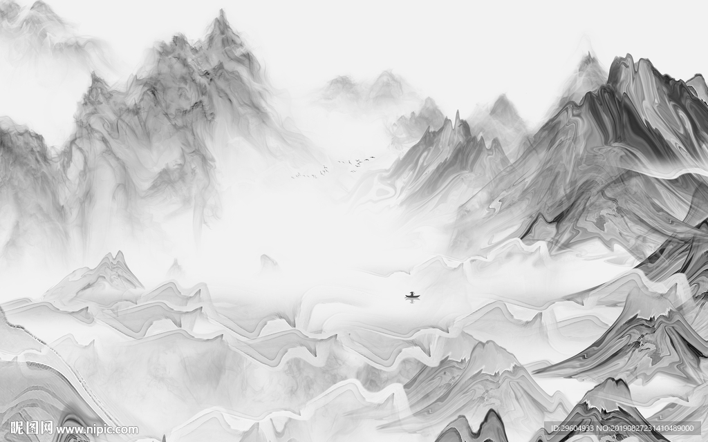 高清 新意境山水画 TIF分层