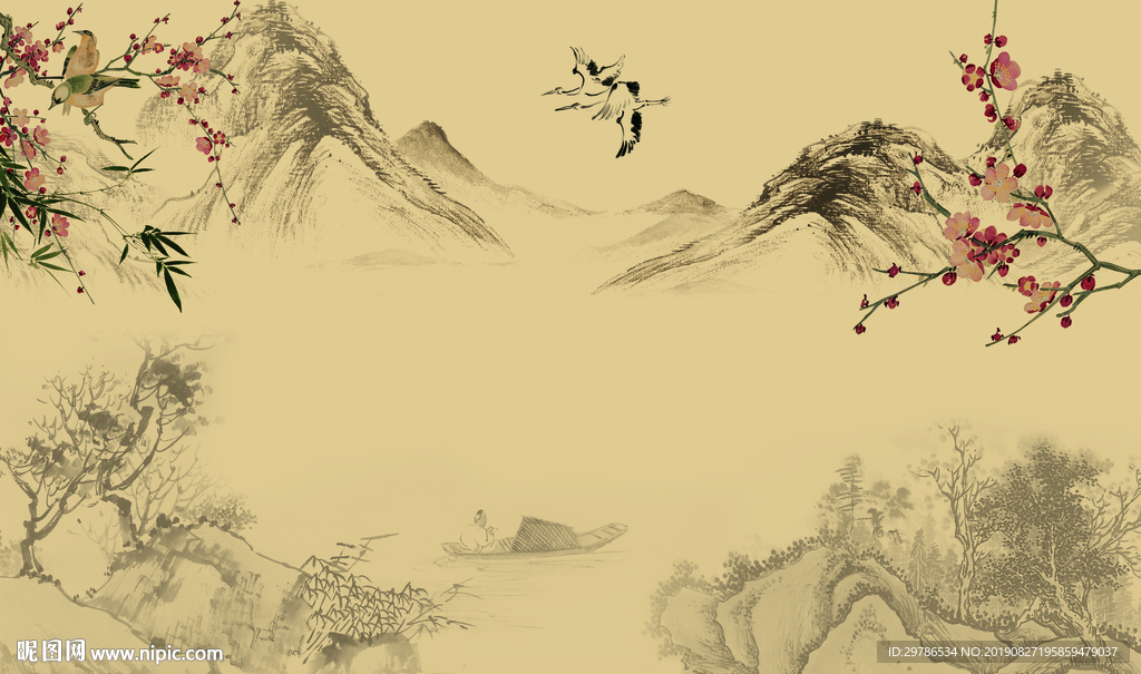 水墨山水画