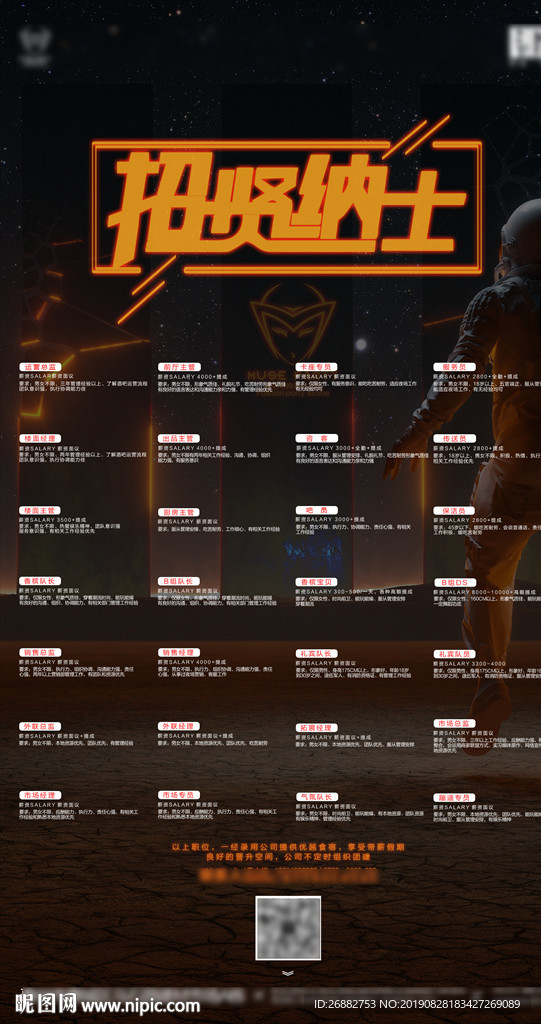 酒吧夜店招聘海报