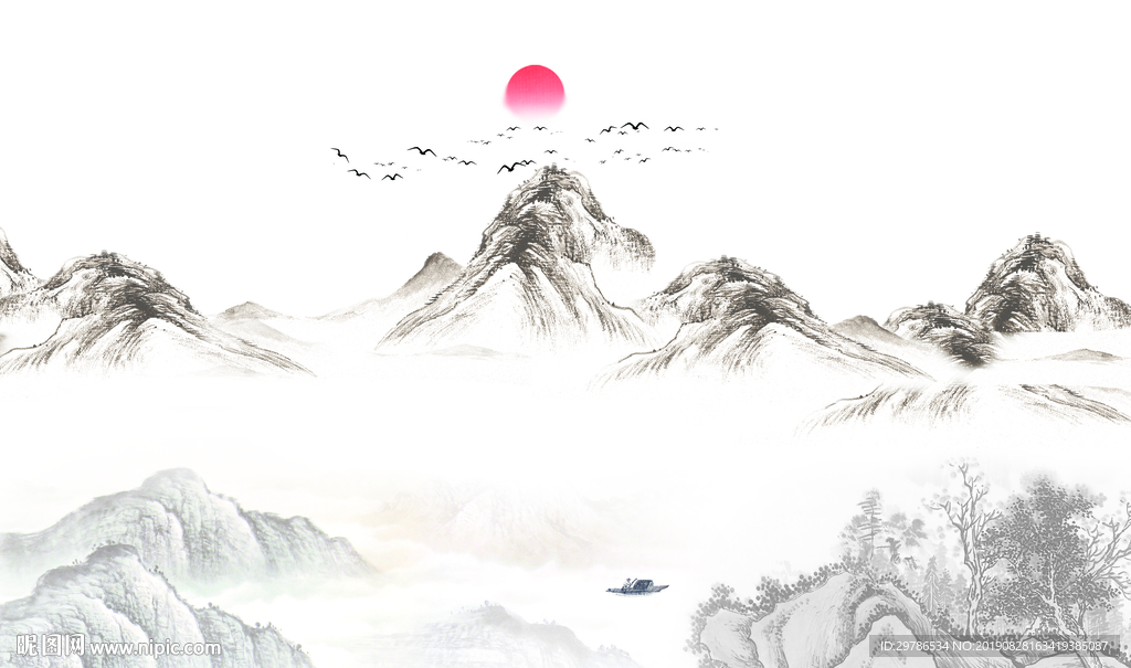 水墨山水画