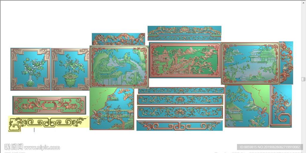 精雕图 莲花 帽子 高低床