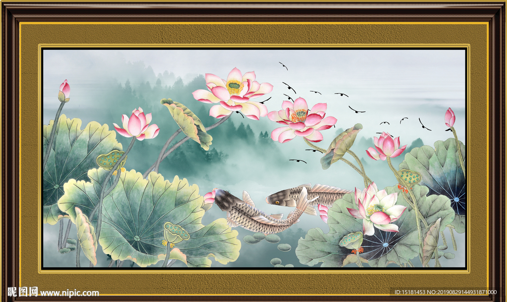 荷花装饰画