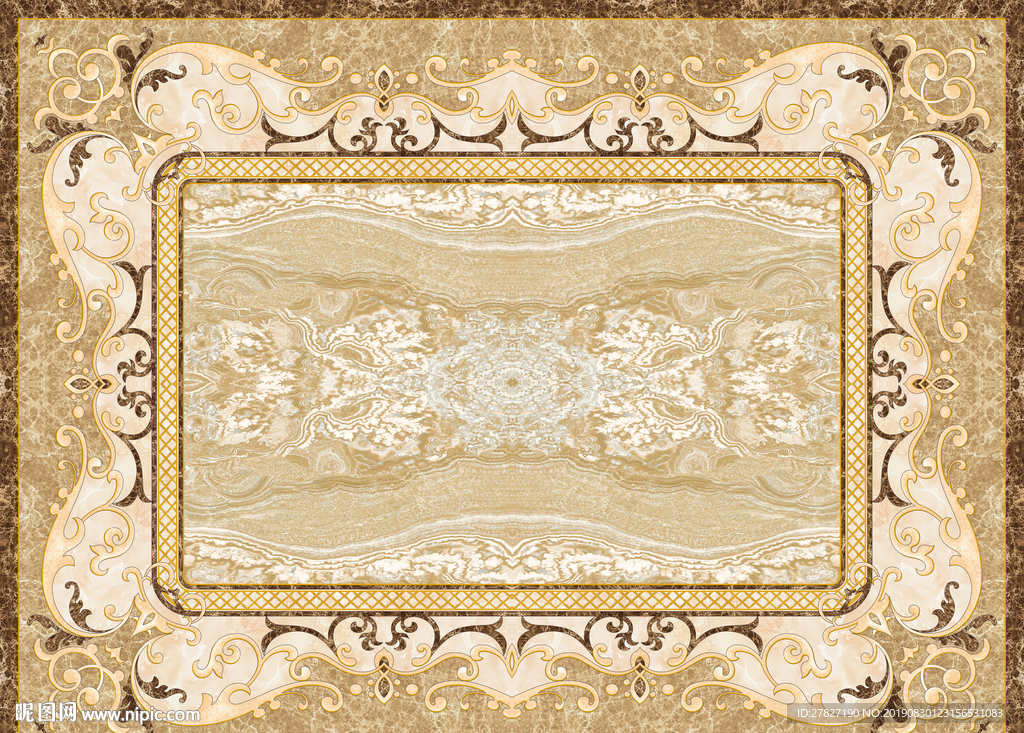 爵士白地拼 石纹地拼  水刀