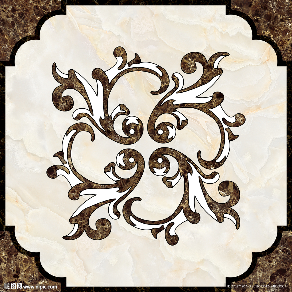 爵士白地拼 石纹地拼  水刀