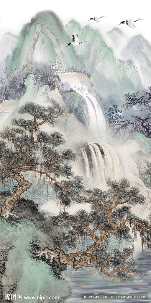 新中式装饰画 TIF分层画