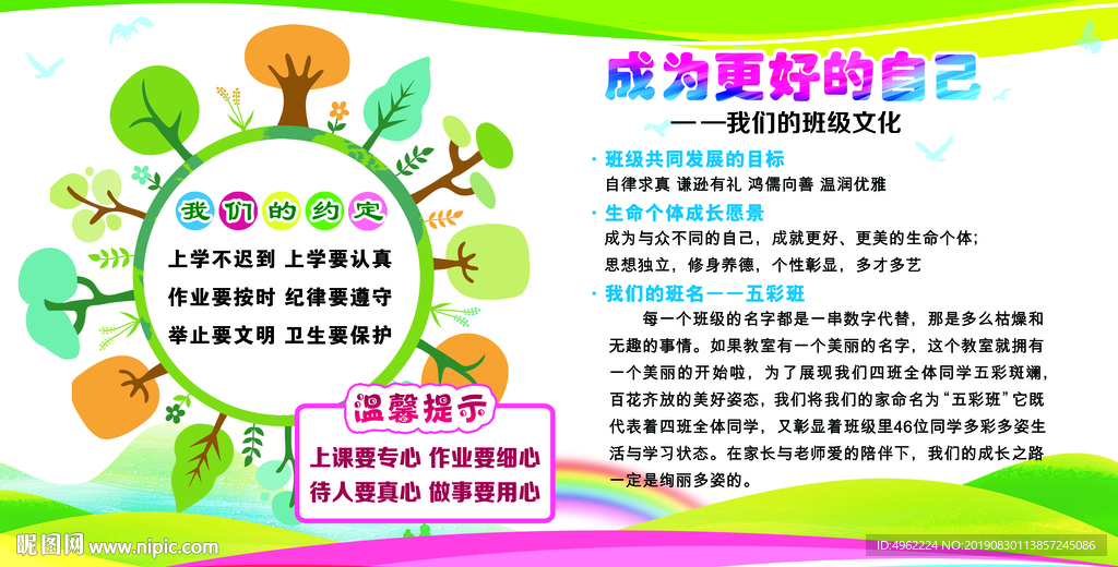 学校班级班规文化展板