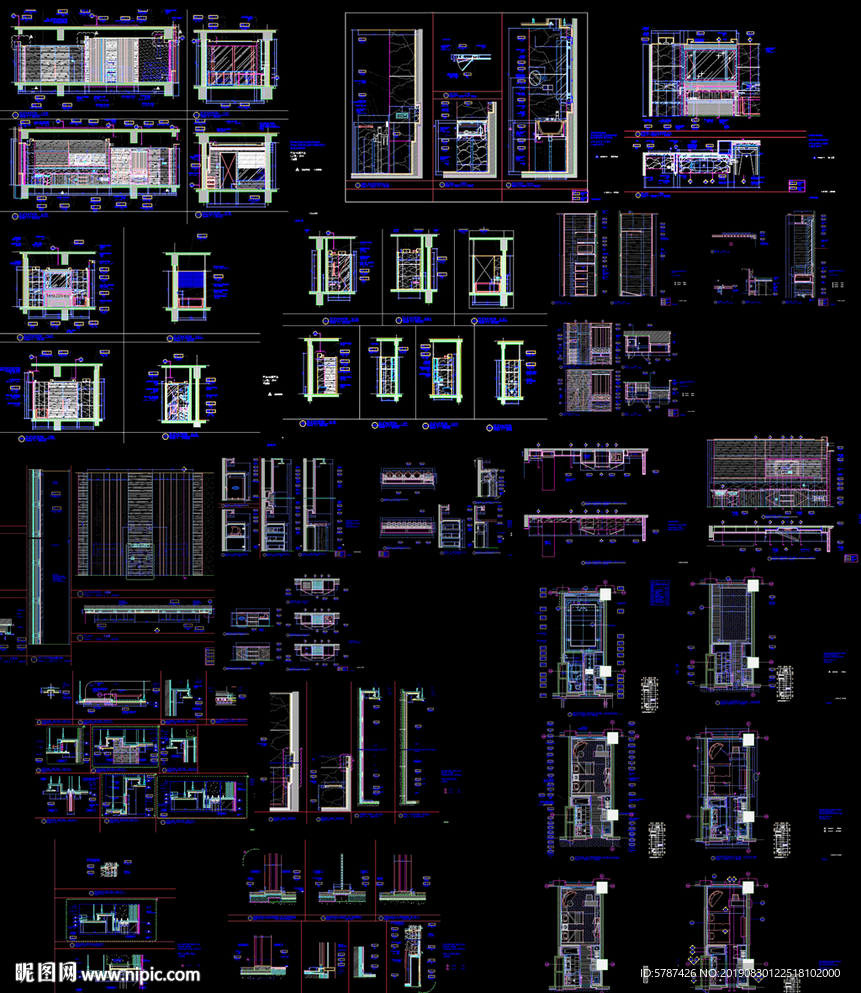 酒店双人房装饰图纸