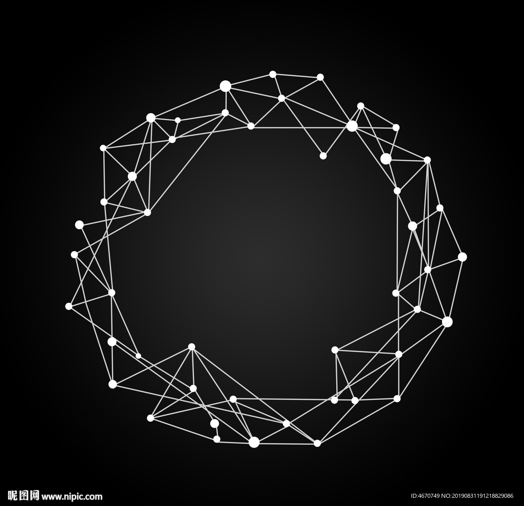 圆形网络几何线条 环形标题框