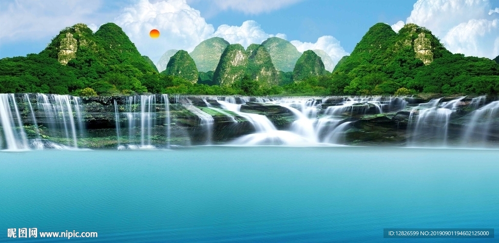 山水装饰画设计图__风景_psd分层素材_设计图库_昵图网nipic.com