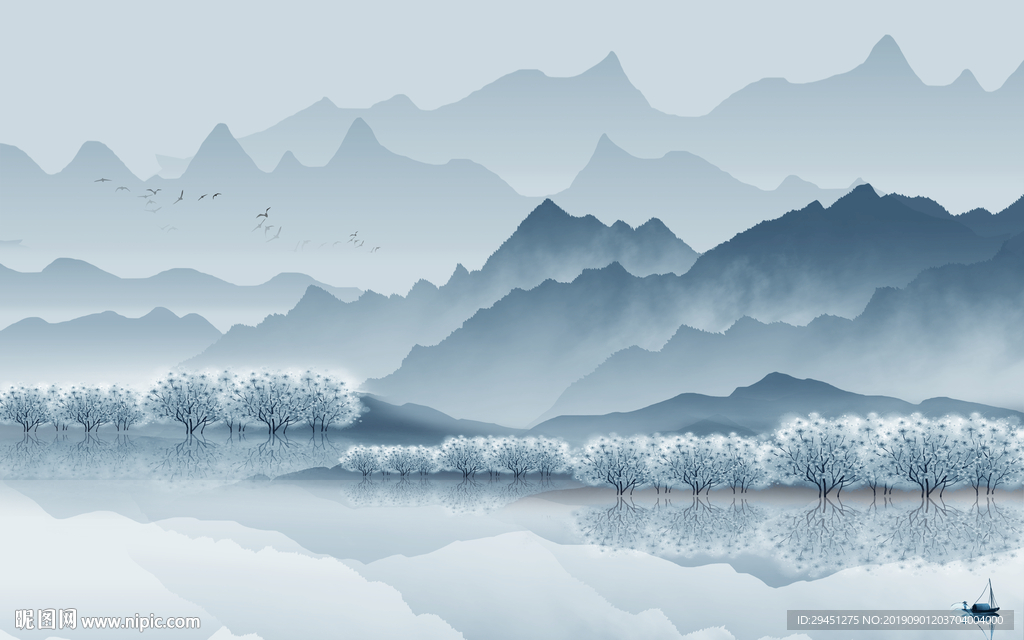 意境山水画 TIF分层