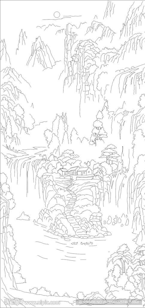 聚宝盘山水图