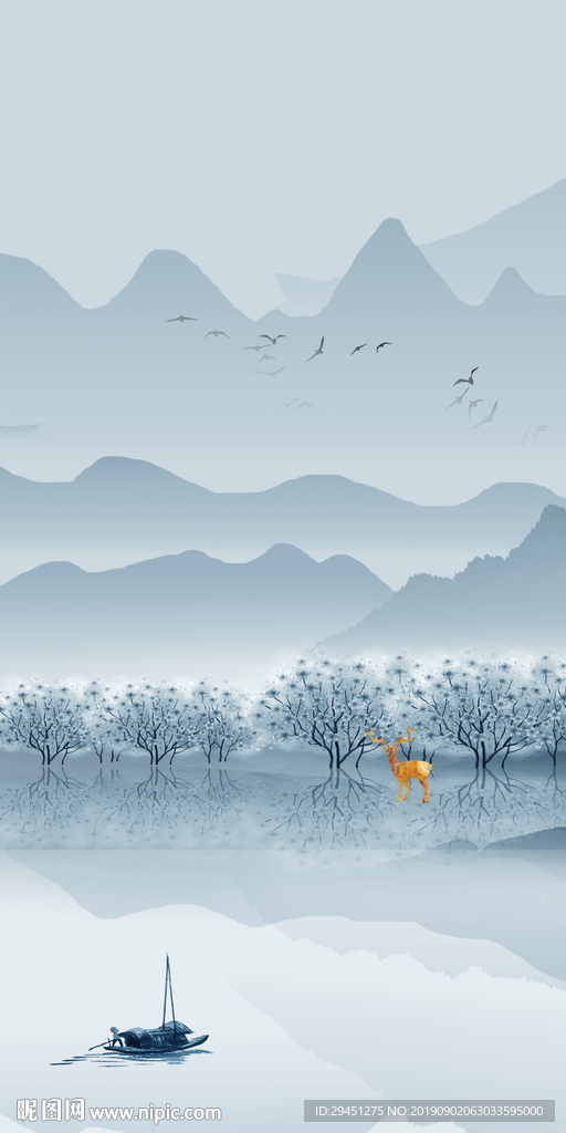 极品风景山水画 TIF分层