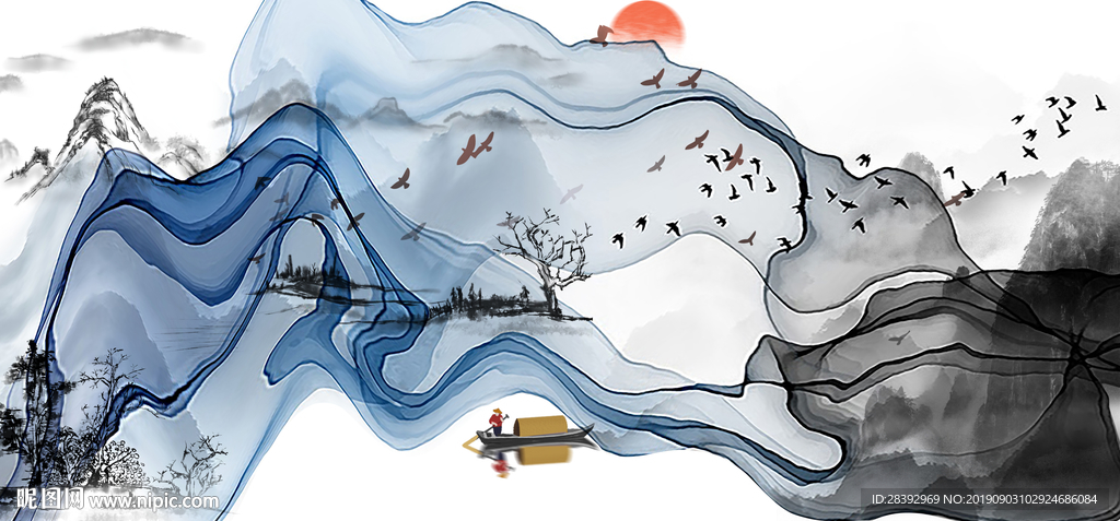水墨山水画