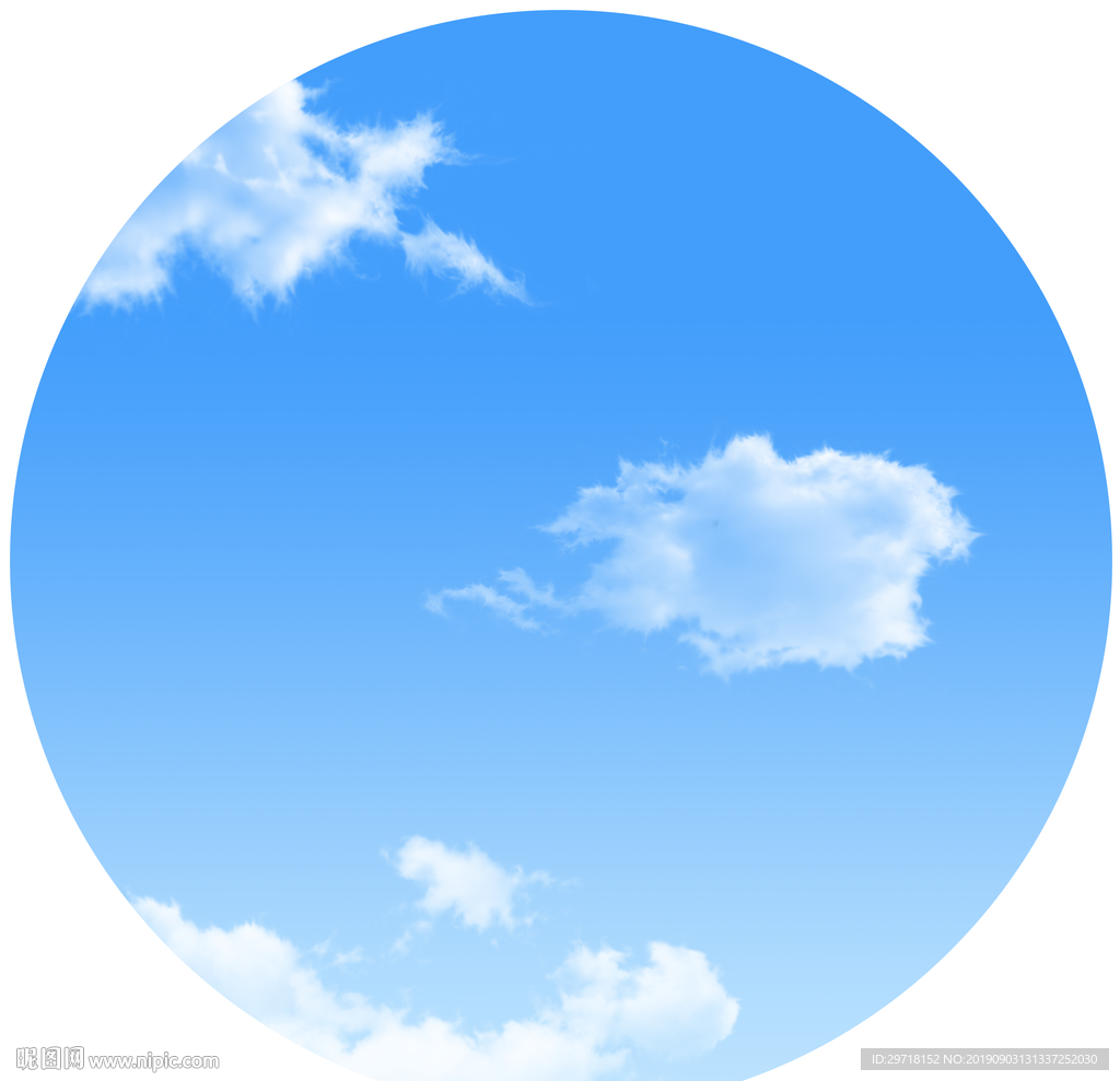圆形蓝天白云