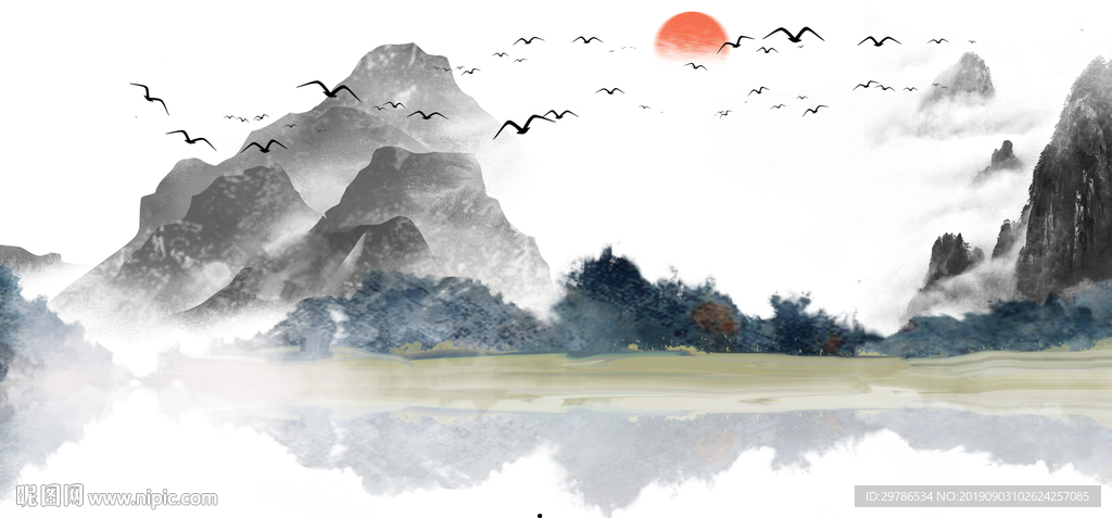水墨山水画