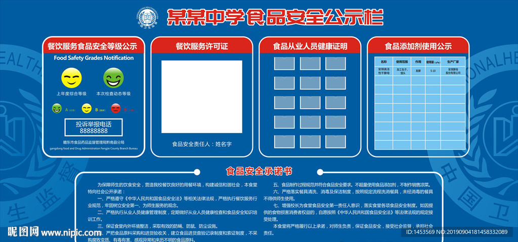 食品安全公示栏