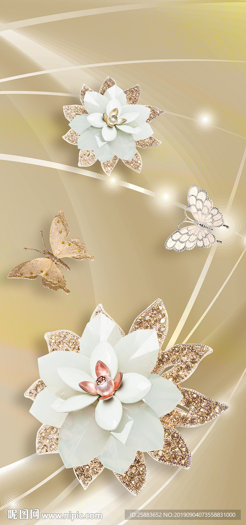 蝶恋花珠宝玄关背景