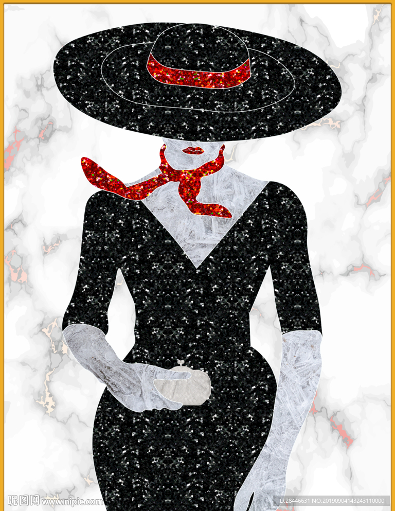 现代琉璃彩抽象人物装饰画