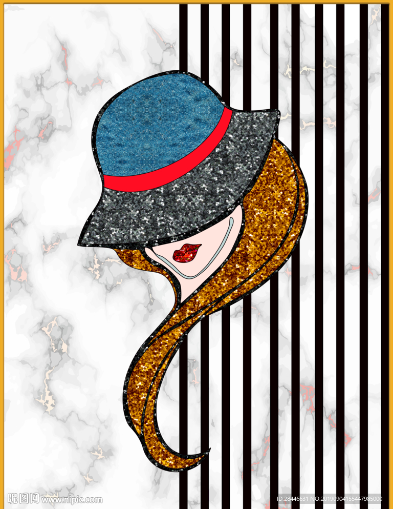 现代琉璃彩抽象人物装饰画