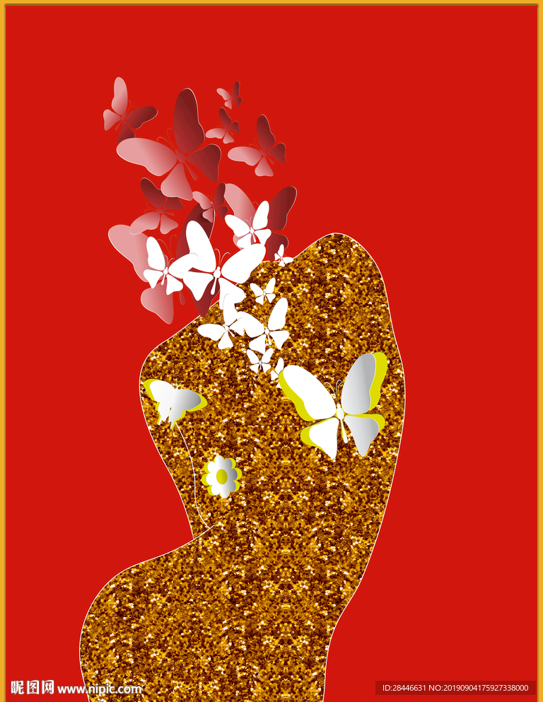 现代琉璃彩抽象人物装饰画
