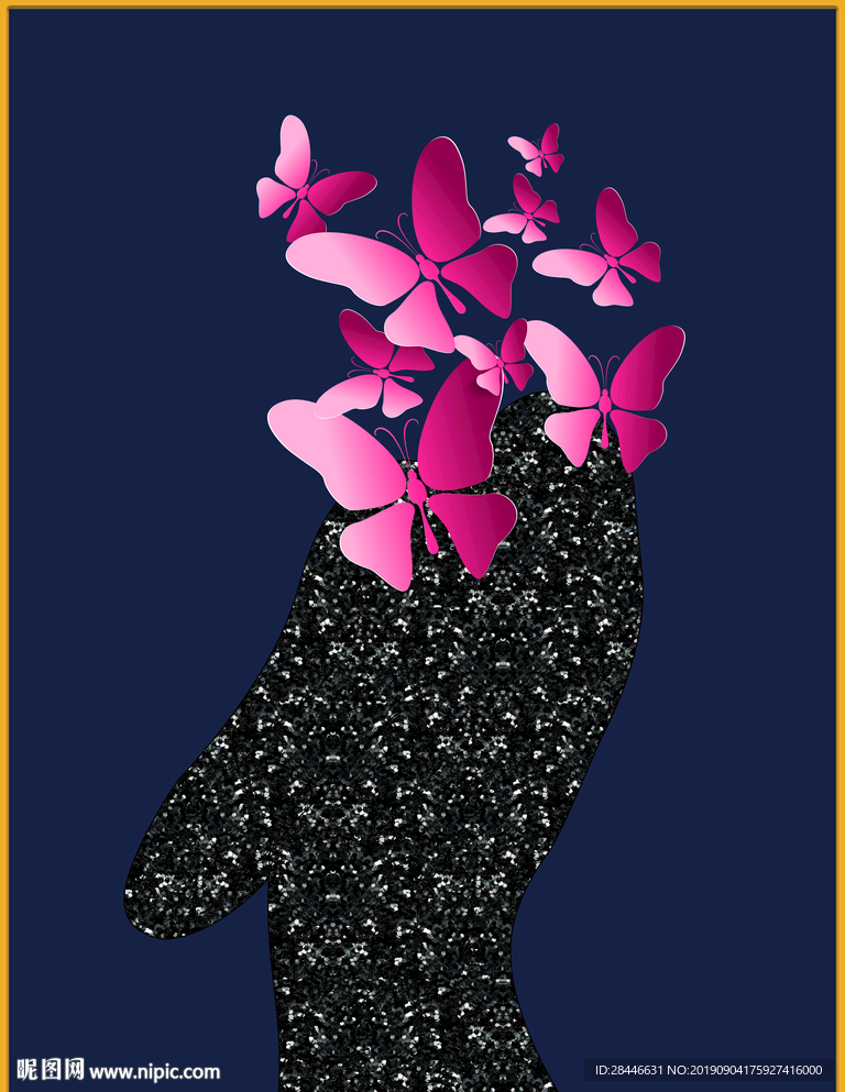 现代琉璃彩抽象人物装饰画