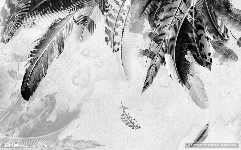 手绘花 现代装饰画 TIF分层