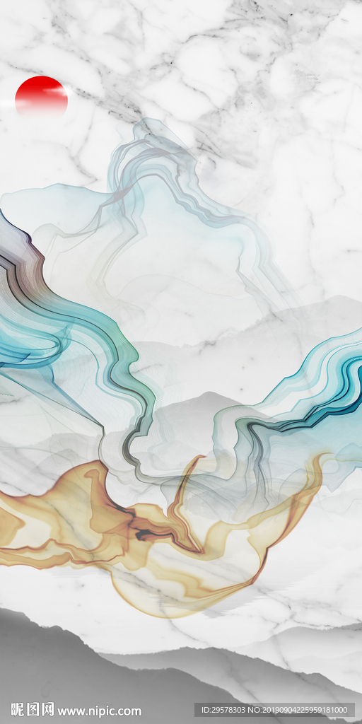 中式 现代玄关画 TIF分层画