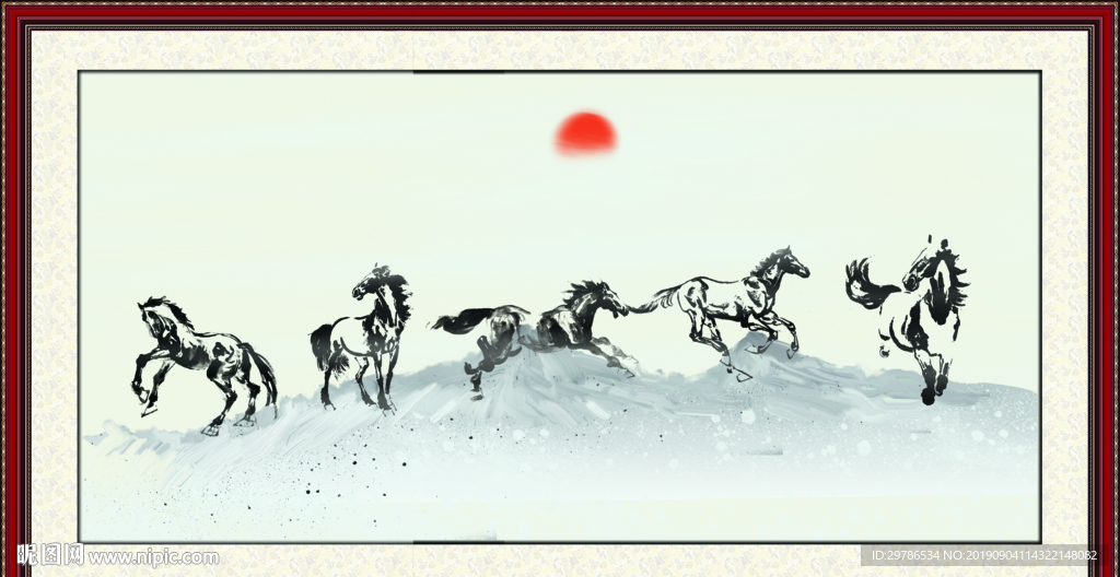 水墨马