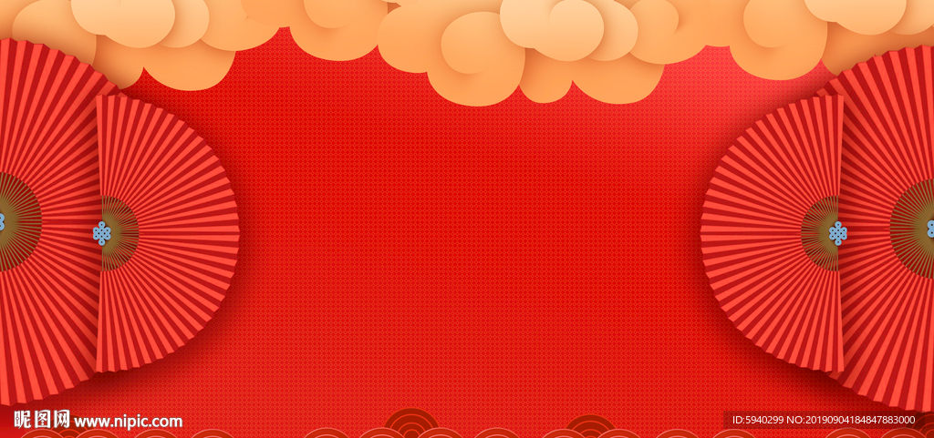 中国风红色喜庆背景横版