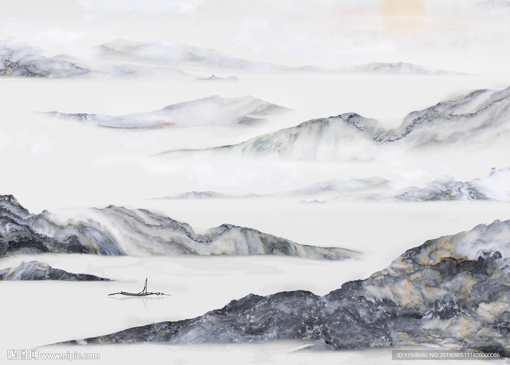 水墨山水抽象石纹