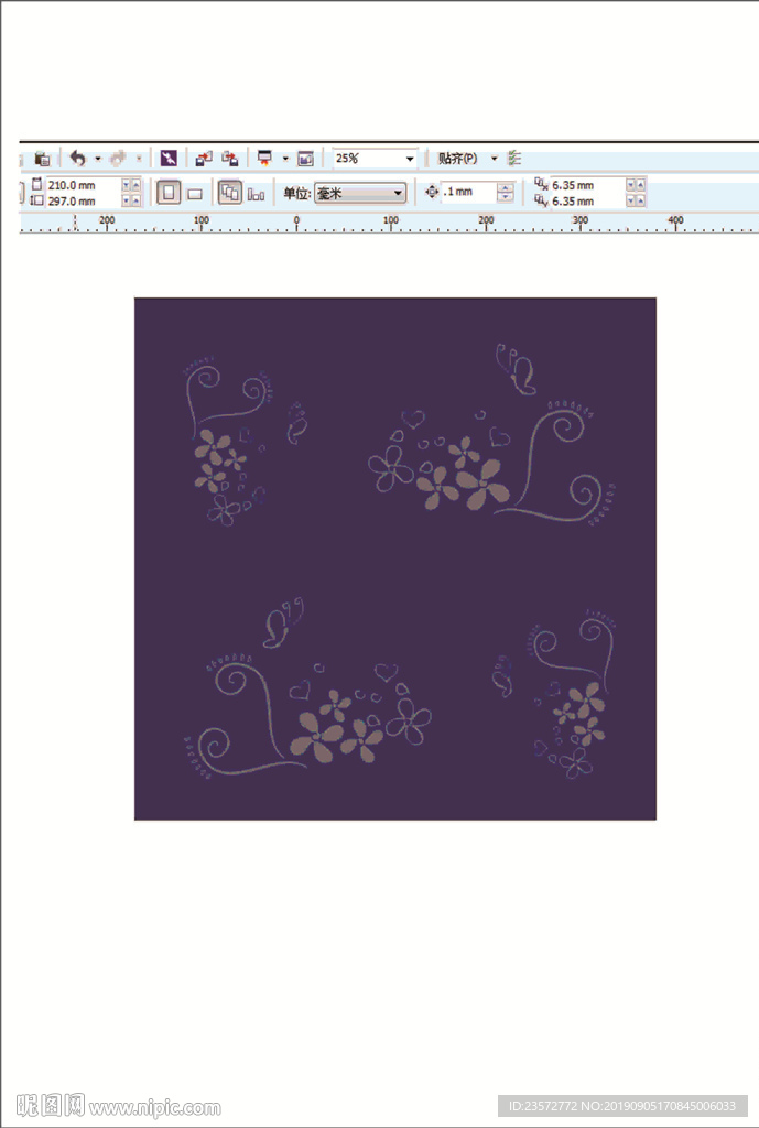 田园风格印花矢量