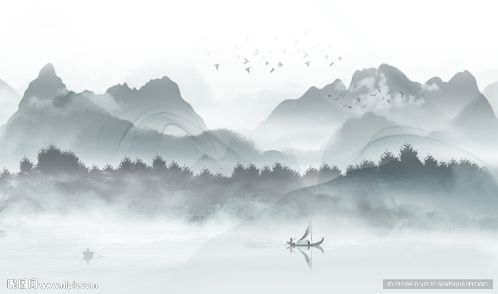 水墨山图片