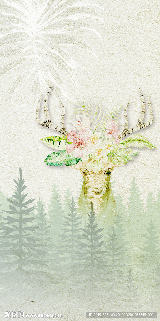 森林新玄关画 TIF分层画