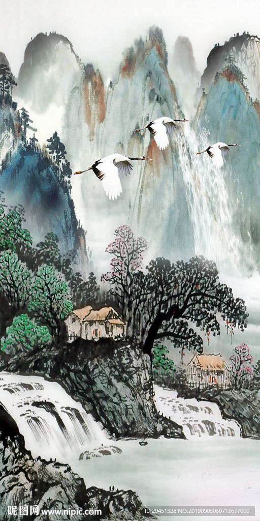 飞鹤新玄关画 TIF分层画
