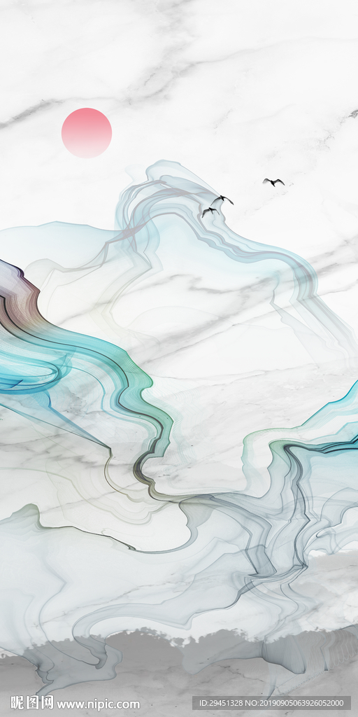 抽象玄关画 TIF分层画