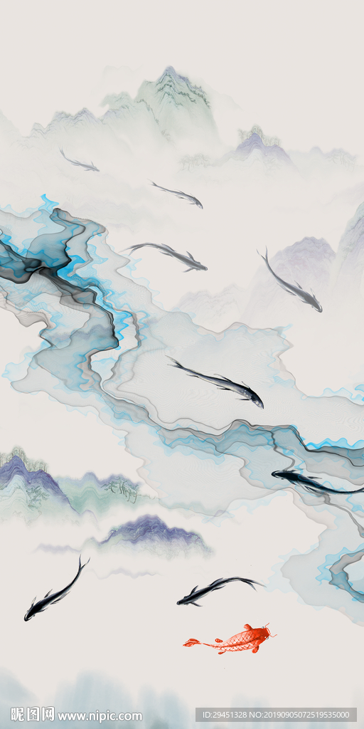 意境新玄关画 TIF分层画 中