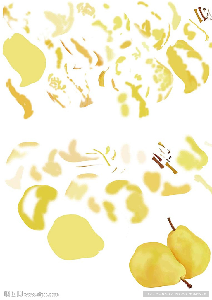新鲜手绘食品插画psd分层