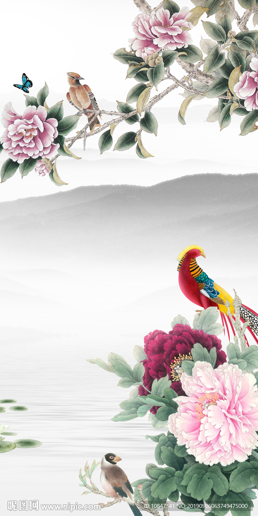 牡丹新品新国画 TIF分层